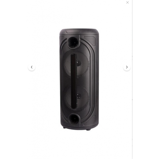Torima Çift Mikrofonlu RGB Ledli Taşınabilir Bluetooth Hoparlör Parti Speaker KTS-2086 Siyah