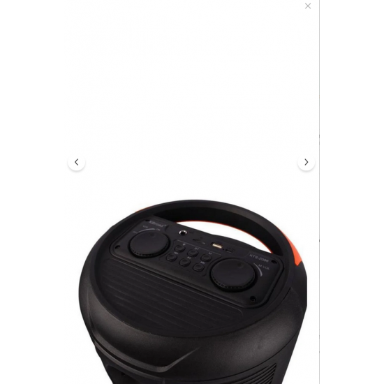 Torima Çift Mikrofonlu RGB Ledli Taşınabilir Bluetooth Hoparlör Parti Speaker KTS-2086 Siyah