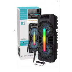  GTS-1702 Taşınabilir  Bluetooth Mikrofonlu RGB Işıklı 8X2 inç Hoparlör Fm Radyo Usb Tf kart