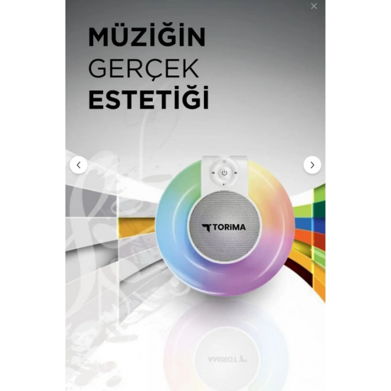 Torima Bluetooth Hoparlör Rgb Işıklı Kablosuz Speaker D65 Beyaz