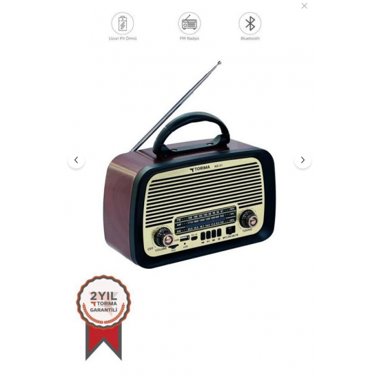 Torima Bluetooth Hoparlör Nostlajik Radyo Speaker NS01 Kahverengi