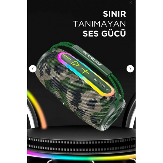 Torima Bluetooth Hoparlör IPX6 Kablosuz 30W Speaker BOOMBOX680 Yeşil Kamuflaj