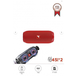 Torima Bluetooth Hoparlör Kablosuz Taşınabilir Ses Bombası TWS USB TF D47 Kırmızı