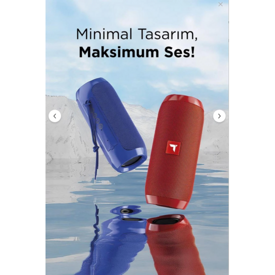 Torima Bluetooth Hoparlör Kablosuz Taşınabilir Ses Bombası TWS USB TF D47 Kırmızı