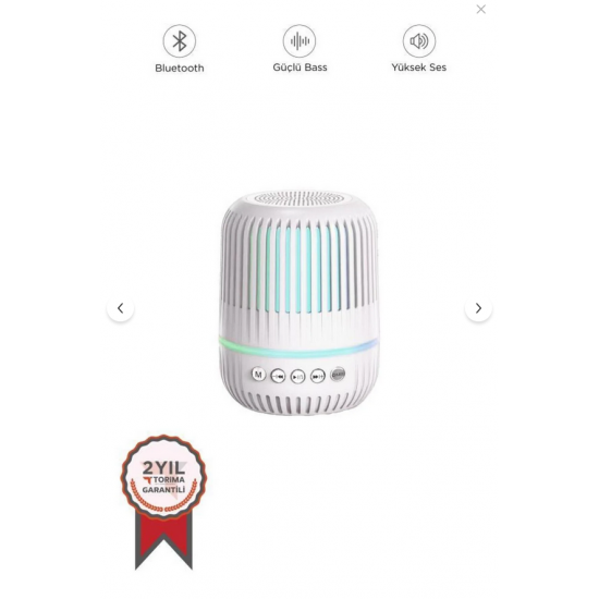 Torima Bluetooth Hoparlör Kablosuz Rgb Işıklı Speaker GTS-2150 Beyaz