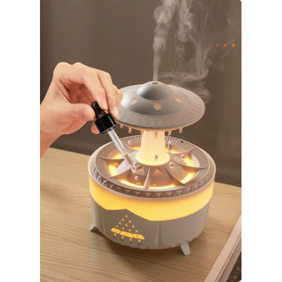 350 ml Hava Nemlendirici Buhar Makinesi Aroma Difüzörü Ufo Yağmur Efekt Kumandalı Nemlendirici
