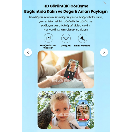 HARVOX HX Kids 4G Pro+ Android Sim Kartlı Gps Akıllı Çocuk Saati Konum Takibi Görüntülü Konuşma 4G Destekli