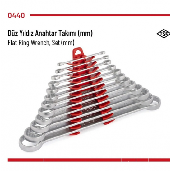 İzeltaş Düz Yıldız Anahtar Takımı 12 li