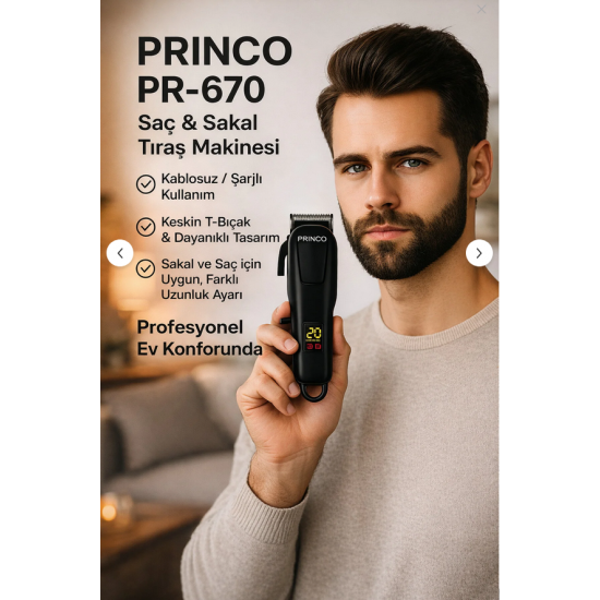 Princo Şarjlı Saç Sakal Tıraş Makinası Pr-670