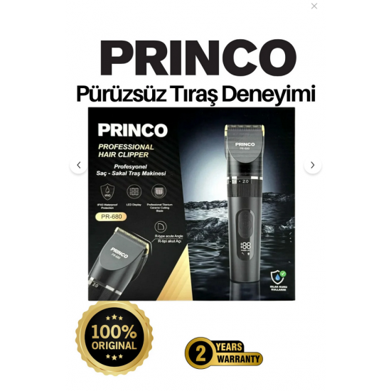 Princo ISLAK KURU ŞAÇ SAKAL TIRAŞ MAKİNASI PR-680 3s Çocuk Kilitli