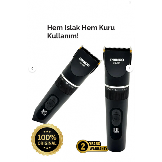 Princo ISLAK KURU ŞAÇ SAKAL TIRAŞ MAKİNASI PR-680 3s Çocuk Kilitli