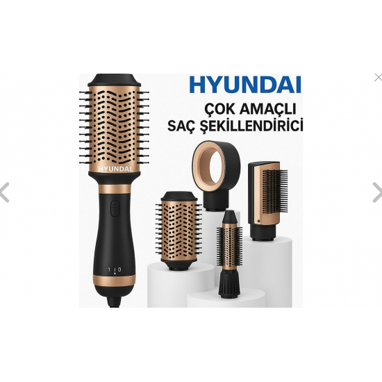 HYUNDAI HC-092 5'i 1 Arada Döner Sıcak Hava Fırçası Seti 1000W 3 Hız Sabit Sıcaklıkta Saç Bakımı
