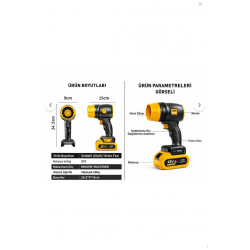 BLUE İNTER 48V 1200MAH 34000RPM 0.6 KG ŞARJLI KABLOSUZ TÜRİBİN TİPİ TURBO FAN ÇOK AMAÇLI YAPRAK ÜFLEYİCİ