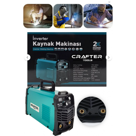 CRAFTERTOOLS Germany 250 Amper Bakır Sargı Dijital Göstergeli Inverter Kaynak Makinesi