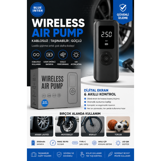 BLUE INTER Wireless Air Pump