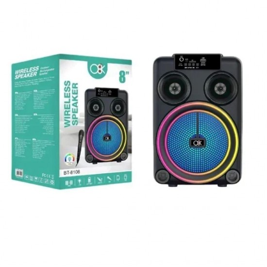 BT-8108 Siyah ile Bluetooth Kablosuz Taşınabilir Hoparlör