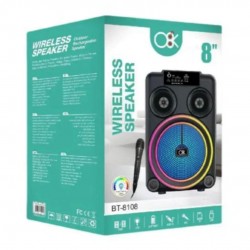 BT-8108 Siyah ile Bluetooth Kablosuz Taşınabilir Hoparlör