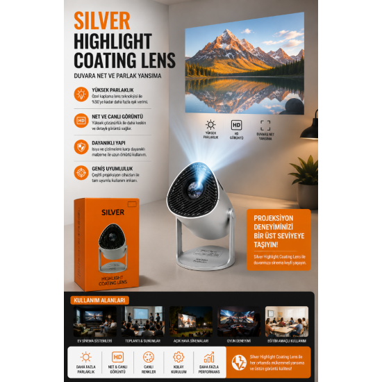 SILVER HY300 Mini Projektör