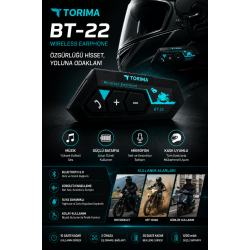 TORIMA BT-22 Motosiklet Kask Bluetooth Kulaklığı