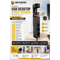 AKIM KORUMALI ÇOKLU PRİZ FULLTECH USB DESKTOP STRIP POWER 