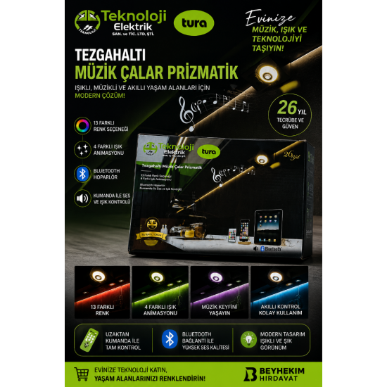 TEZGAH ALTI MÜZİK ÇALARLI PRİZ