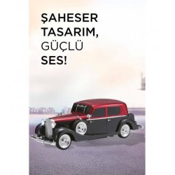 Torima D55 Kırmızı Retro Araba Tasarımlı Bluetooth Hoparlör 2x5W FM + USB + TF Kart
