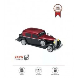 Torima D55 Kırmızı Retro Araba Tasarımlı Bluetooth Hoparlör 2x5W FM + USB + TF Kart