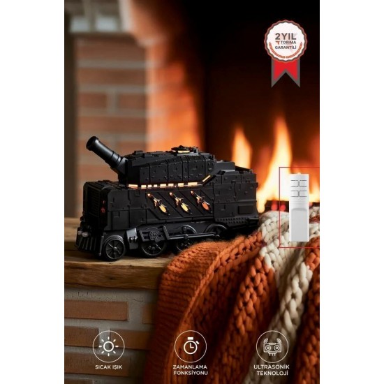 Hava Nemlendiricisi Led Işıklı Aroma Difüzör Tank Tasarım Ultrasonik 300 ML H20 Siyah