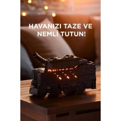  Hava Nemlendiricisi Led Işıklı Aroma Difüzör Tank Tasarım Ultrasonik 300 ML H20 Siyah