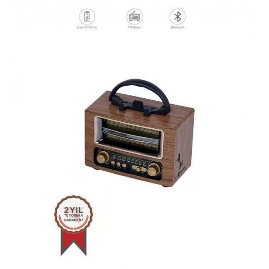 Torima Ns-02 Wooden Nostajik Radyo Bluetooth Hoparlör